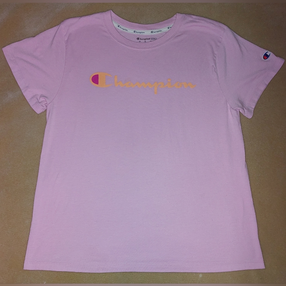Champion logo T-Shirt L pink